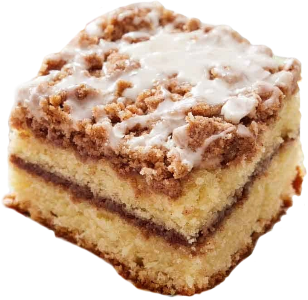 square coffee cake slice